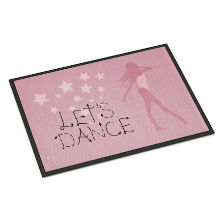 Carolines Treasures 24 x 36 in. Lets Dance Linen Pink Indoor or Outdoor Mat BB5375JMAT